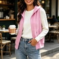 thumbnail image 3 of Womens Lightweight Hooded Vest Sleeveless Full Zip-Up Hoodie Drawstring Sweatshirt with Pockets Casual Sweatshirt Waistcoat, 3 of 7