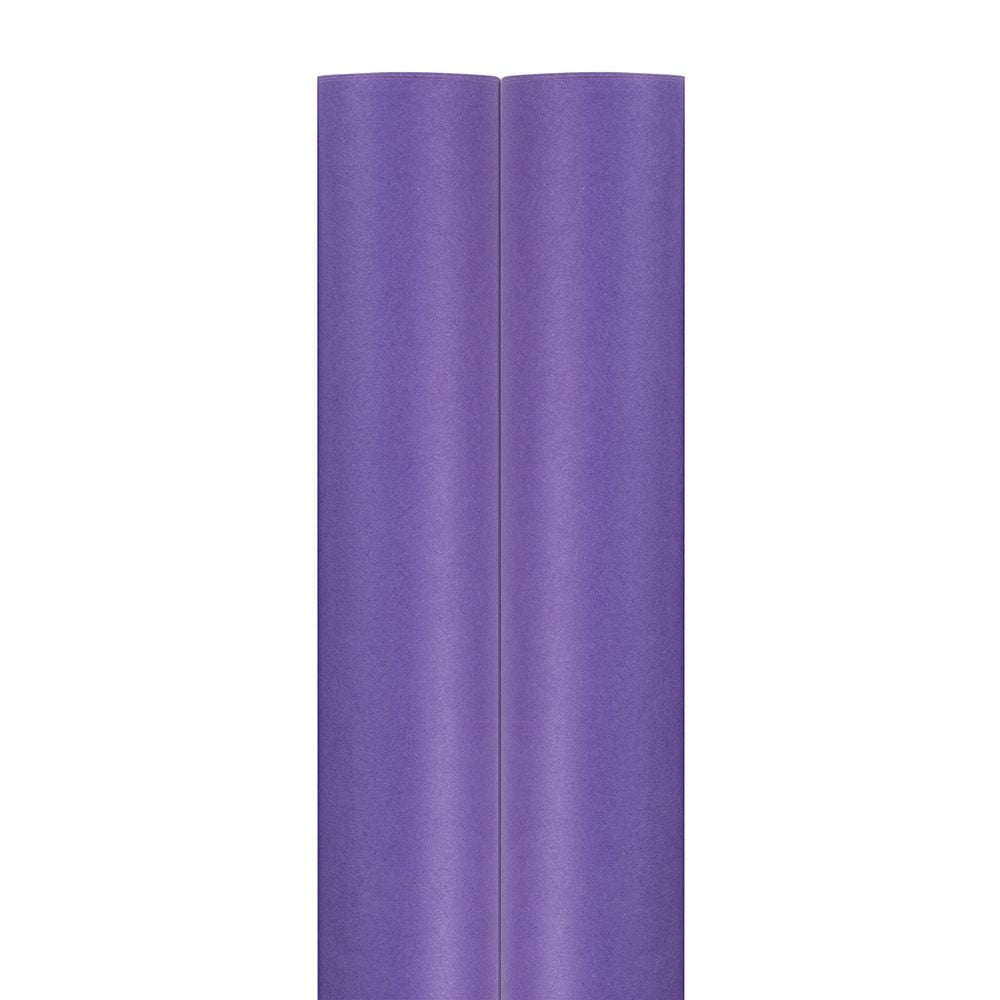 JAM Paper Matte Wrapping Paper, 50 Sq. ft Total, Purple, 2 Rolls