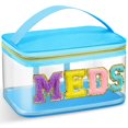 thumbnail image 1 of Bolsa de cosméticos Geetery Chenille Letter Blue Nylon para mujer, 1 of 7