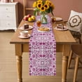 thumbnail image 6 of Ethnic Style Table Runner, Vintage Flowers Pink Floral Cotton Linen Kitchen Table Decoration Washable Dining Tabletop Runners for Home Party Decor 13x48 Inches, 6 of 9