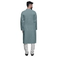 thumbnail image 3 of Atasi Printed Long Sleeve Kurta For Men Button Down Cotton Slub Ethnic Shirt, 3 of 5