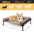 thumbnail image 3 of Veehoo Cooling Elevated Dog Bed with Removable Bolster, Raised Dog Sofa Bed for Medium Sized Dogs, Indoor and Outdoor Metal Dog Cot with No-Slip Feet & Washable Textilene Mesh, Medium, Beige Coffee, 3 of 10
