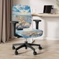 thumbnail image 5 of HELLHERO Beach Starfish Seashell Print Computer Office Chair Cover, Protective Universal Office Chairs Cushion Backrest Cover, Easy to Clean, Blue, 5 of 7