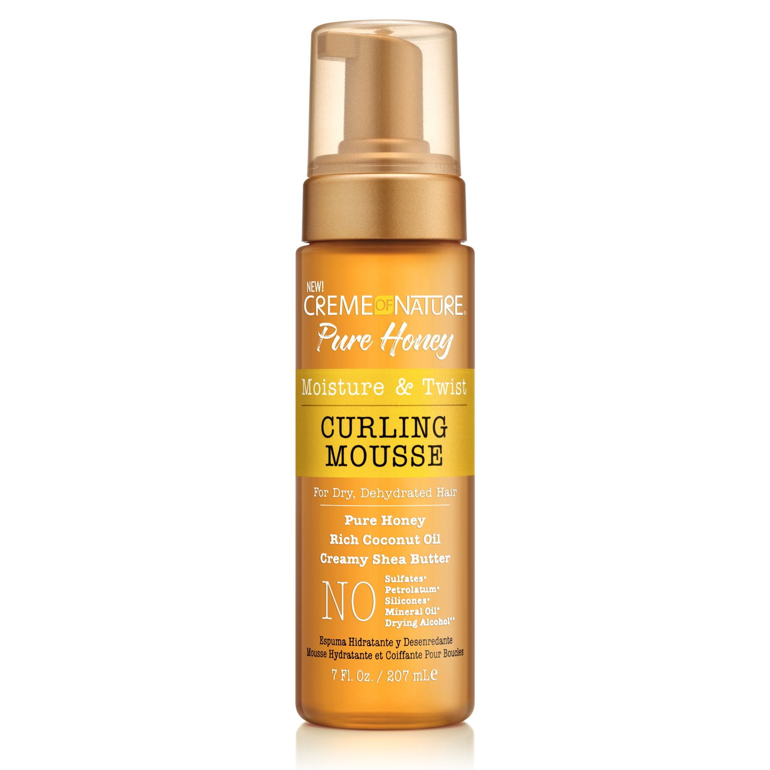 (3 pack) Creme of Nature Pure Honey Moisture & Twist Curling Mousse 7 oz. Moisturizing, Dry Hair, Unisex
