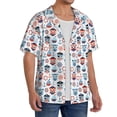 thumbnail image 2 of Pofeuu Nautical And Pirate Owls Print Mens Casual Short Sleeve Shirts Beach Summer Spread Collar Pocket Tops Men's Casual Short-sleeved Shirt-XX-Large, 2 of 5