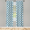 thumbnail image 4 of Ambesonne Nautical Window Curtains, Blue Fish Pattern Simple, Each 28" W x 84" L, Earth Yellow Orange White, 4 of 4