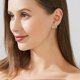 thumbnail image 3 of Sterling Silver Cubic Zirconia Half Hoop Stud Earrings Looks Like 4 Gold Hoop Earrings for Women, 3 of 4