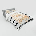 thumbnail image 3 of Live Laugh Love Duvet Cover Set, Motivational Calligraphic Artwork Zigzags Chevron Stripes, Bedding Set with Shams and Fitted Sheet, 3 Sizes, by Ambesonne, 3 of 3