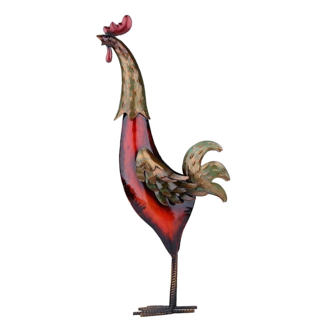 Escultura de gallo de hierro Gloria Decoración critorio de escultura 18x7,9x46,5 cm
