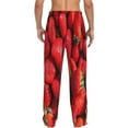 thumbnail image 3 of Sigee Strawberry Red Print Men's Pajama Pants - Soft Lounge Sleep Bottoms with Elastic Waistband and Pockets-Medium, 3 of 9