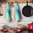 thumbnail image 6 of Teal Gradient Ocean Kitchen Towels Set of 1, Ombre Watercolor Coastal Beach Waves Absorbent Dish Towels for Kitchen, Microfiber Hand Towel, Quick Drying Tea Towel for Cleaning Decorative Dishcloths, 6 of 7