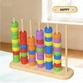 thumbnail image 4 of 2Pcs Color Stack Challenge Game of Tabletop Brain Teaser for Ages 3 to 6 Wooden Board Game for Family Friend Friendly Fun, 4 of 7