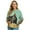 Cartoon Cat Green, variant on Xoenoiee Women's Windbreaker Bomber Jacket Zip Up Jacket Fall Winter Casual Coat Lightweight Women Loose Fit Outerwear with Pockets, Sloth Retro Floral, Medium
