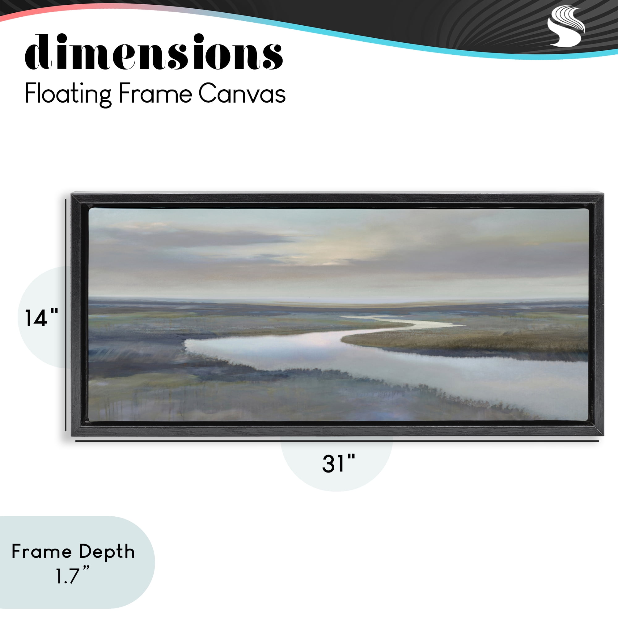 Stupell Industries Foggy Riverbend Atmosphere Black Framed Floater Canvas Wall Art, design by Christy McKee