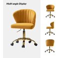 thumbnail image 7 of HULALA HOME Home Office Desk Chair with Gold Wheels, Small Cute Vanity Chair with Back for Bedroom, Adjustable Rolling Task Work Seat for Women/Girls, Mustard, 7 of 7