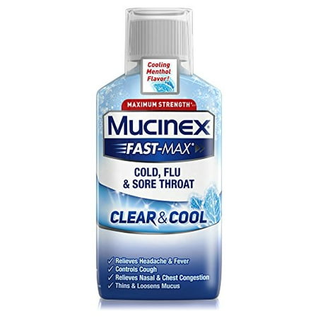 Mucinex Fast-Max Clear & Cool Cold Flu & Sore Throat Liquid 6oz