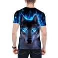 thumbnail image 3 of AYYUFE Unisex Vivid 3D Wolf Printed Short Sleeve T-shirt Round Neck Plus Size Tee Top - Black - M, 3 of 7