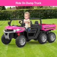 thumbnail image 6 of 24 Volt Ride on Toys, 6 Wheels 2 Seater Electric Ride on UTV Cars for Big Kids, Ride on Dump Truck, 4×4 Motors, Battery Display, Bluetooth, USB, Remote Control, Pink, 6 of 8