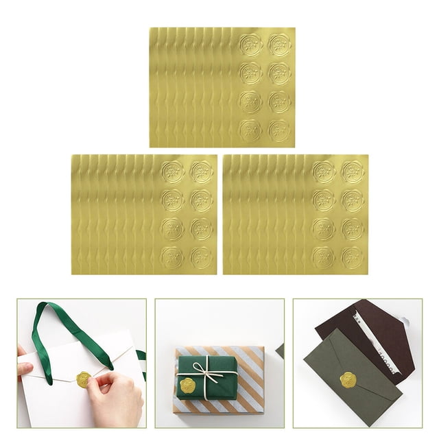 YSNOOWE Pegatinas De Sello En Relieve Dorado Para Creativa De Invitaciones Y Regalos