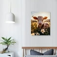 thumbnail image 3 of JRXY Highland Cow Wall Art Canvas Farmhouse Decor Poster Animal Picture for Living Bedroom Bathroom 12x16 in, 3 of 4
