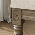 thumbnail image 6 of Vintage Bench, Rectangular Bench with Upholstered Button Tufting Cushion and Carved Rubber Wood Legs, 6 of 9