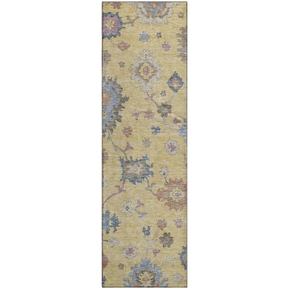 Dalyn Rugs Premium Machine Washable Mayfield AMF1218 Gold 2'3" x 7'6" Runner Rug