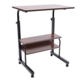 thumbnail image 3 of TOOL1SHOoo New Mobile Sofa Side Table Brown Laptop Book Desk with Wheels Height Adjustable, 3 of 11