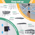 thumbnail image 4 of SANOPY 10' x 20' Pop Up Instant Canopy Tent with Push Center Lock, Air Vent, Removable Sidewalls & Reflective Strips Outdoor Shelter for Party, Camping, Beach, Market, Gray, 4 of 8