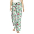 thumbnail image 2 of Goofa Bunny And Rose Printed Soft Pajama Pants for Women, Wide Leg Comfy Casual Lounge Yoga Pants-Large, 2 of 9