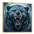 thumbnail image 2 of Designart "Blue Roaring Bear Portrait" Animals Framed Wall Art - Traditional Blue Bear Living Room Framed Canvas Art, 2 of 6