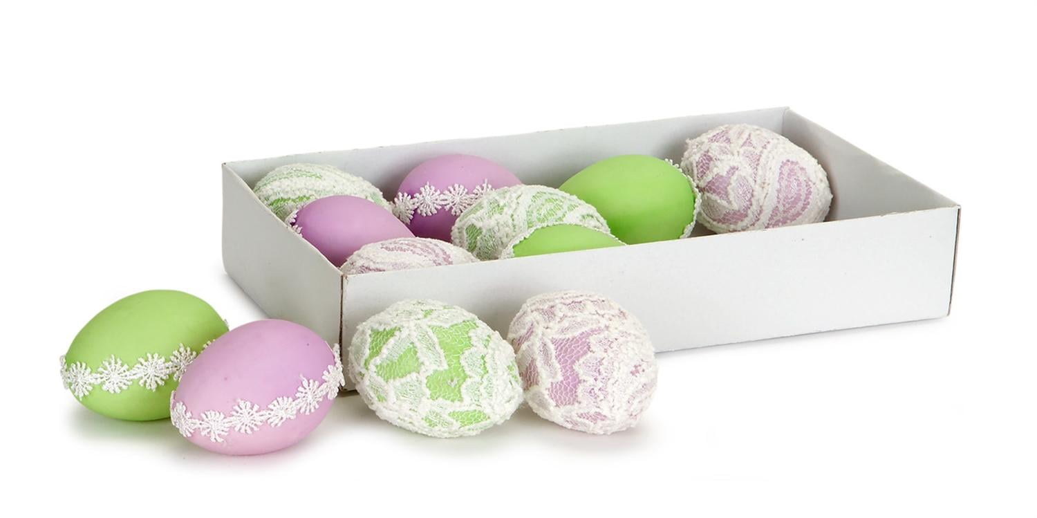 Club Pack of 72 Green and Lilac Purple Artificial Lace Easter Egg Decorations... by Melrose