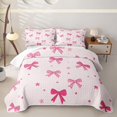 thumbnail image 2 of Erosebridal Cute Princess Bow Twin Quilt Set for Girls, Cartoon Star Print Twin Coverlet Set, 2-Piece, 2 of 7