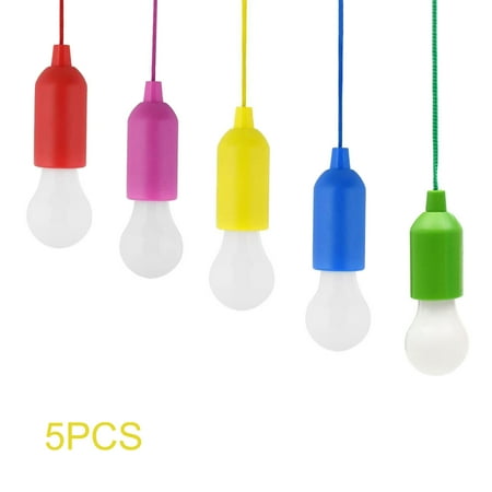 

Ekeka Free Shipping 5pcs Portable Battery Operated Pull Cord Light Bulb LED Night Lamp Camping
