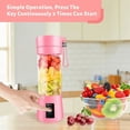 thumbnail image 4 of Licuadora portátil mini para batidos y licuados, recargable por USB, 380 ml, taza exprimidora de frutas para viajes con 6 cuchillas, 4 of 4