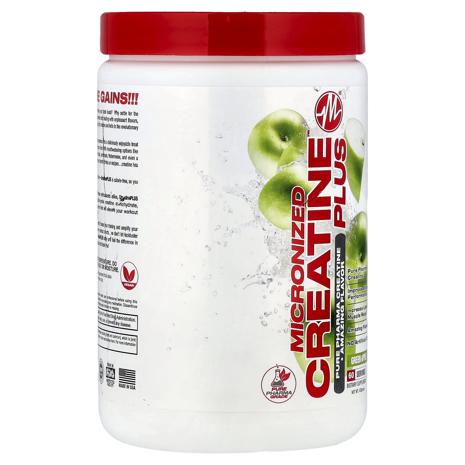 Metabolic Nutrition Micronized Creatine Plus™, Green Apple, 420 g