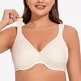 thumbnail image 5 of MELENECA Women's Minimizer Seamless Unlined Comfortable Plus Size Underwire Bra Off White 42E, 5 of 6