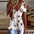 thumbnail image 5 of Camiseta de gran tamaño con estampado Floral para mujer, blusa Sexy de encaje de manga corta con hombros descubiertos y cuello en V, ropa holgada informal para mujer 2022, 5 of 5
