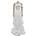 thumbnail image 6 of Oplxuo Women's Sexy Strapless Tulle Maxi Dress with Slit, Mesh See Through Corset Tube Sheer Cocktail Party Dresses, 6 of 6