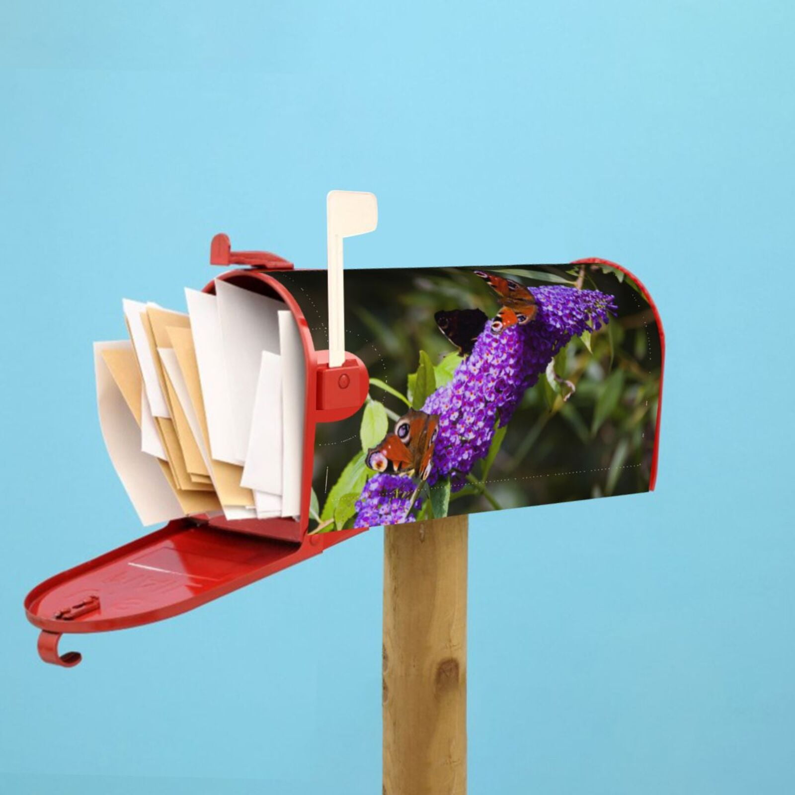 Logiee butterfly bush flower Print Post Letter Box Wrap Decor, Mailbox Cover Suitable for Standard Mailbox and Large Size Mailbox,Outdoor Yard Decoration-21x18 in