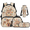 Capybara Cartoon Pattern, variant on Binienty 4 Piece Bookbag School Backpack Set, with Lunch Tote Bag, Pen Case, Water Bottle Carrier, Large Capacity for School Picnic Travel
