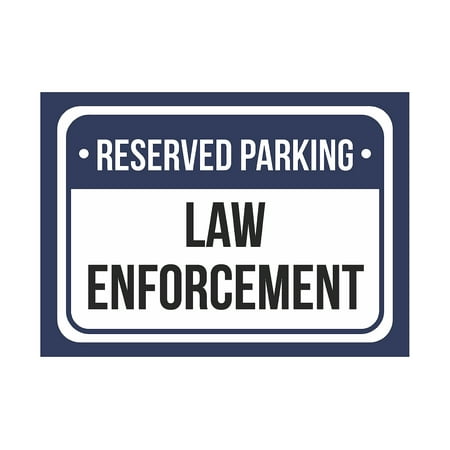 Reserved Parking Law Enforcement Print Blue, White And Black Notice Parking Plastic Small Signs, 7.5x10.5