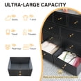 thumbnail image 2 of Bigroof Wide Dresser Storage Tower with Sturdy Steel Frame, 9 Drawers of PU Leather Finish Fabric Bins, Organizer Unit for Bedroom, Hallway, Entryway, Dark Gray Black, 2 of 10