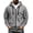 Gray, variant on Mens Cargo Jacket Drawstring Zip Up Multiple Pockets Hooded Jackets Solid Color Long Sleeve Fashion Sweatshirt Outerwear