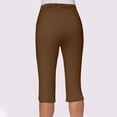 thumbnail image 6 of VV AVEORS Capri Pants For Women Split Side High Waist Casual Athletic Knee Length Summer Pants Casual Sweatpants With Pockets Brown XL, 6 of 7