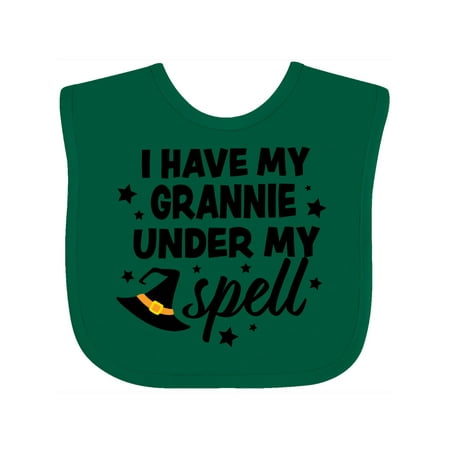 

Inktastic I Have My Grannie Under My Spell with Cute Witch Hat Gift Baby Boy or Baby Girl Bib