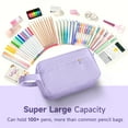 thumbnail image 6 of DAKIMOE Pencil Case Cute Pencil Pouch Corduroy Colored Large Capacity Soft Lightweight Versatile Stationary for Students Teens Adults, Purple, 6 of 11