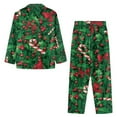 thumbnail image 4 of Suhoaziia Pj Set for Women 2 Pieces Pants Warmth 2-Piece Pinecone Candy Canes Sleepwear Round Neck Home Life Button-Down Pajama Lingerie Aesthetic Holiday Pj Set Warmth Lounge Wear S, 4 of 6