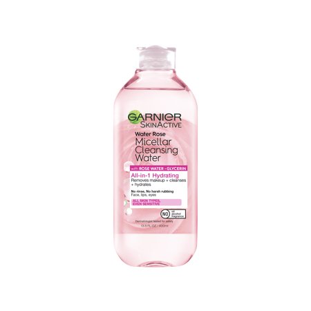 Garnier SkinActive Water Rose Micellar Cleansing Water Liquid Face Wash, 13.5 fl oz