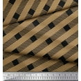 thumbnail image 2 of Soimoi Brown Rayon Fabric Diagonal Stripe Print Fabric by Yard 42 Inch Wide, 2 of 5