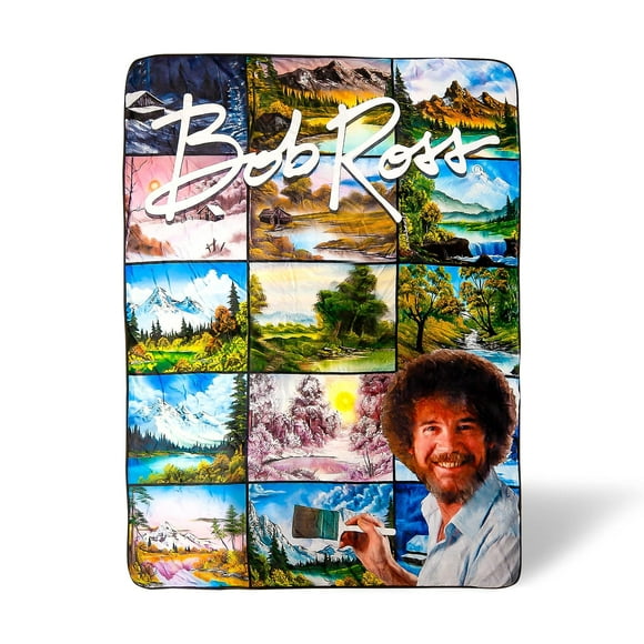 Manta de forro polar Sherpa de Bob Ross de Surreal Entertainment